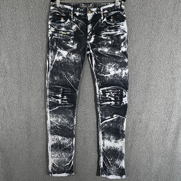 Robin's Jeans Motard Tie Dye Zipper Moto Jeans - Men's Size 29*32 - Blue - Picture 1 of 10